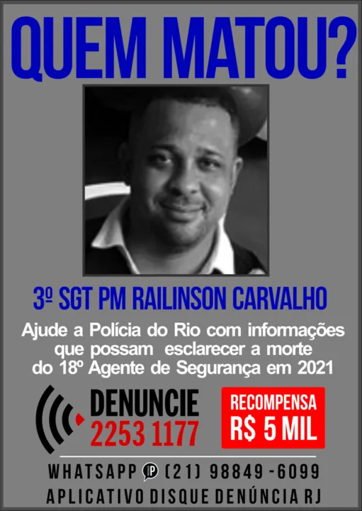 Imagem ilustrativa da imagem Portal busca informações sobre quatro homens envolvidos na morte de 3º Sargento no Rio