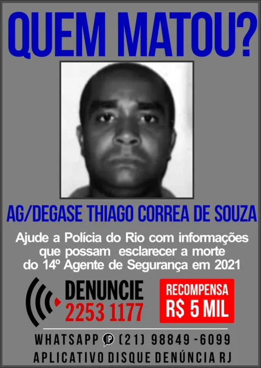 Imagem ilustrativa da imagem Portal busca informações sobre envolvidos na morte de Agente Socioeducativo do Degase