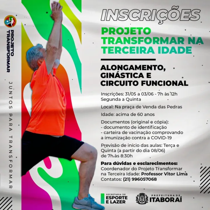 s inscrições acontecerão na praça de Venda das Pedras