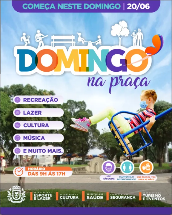 A praça também será palco de diversas atrações para exercitar o corpo