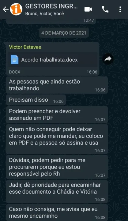 Uma das abordagens do suposto 'golpista' com os contratados