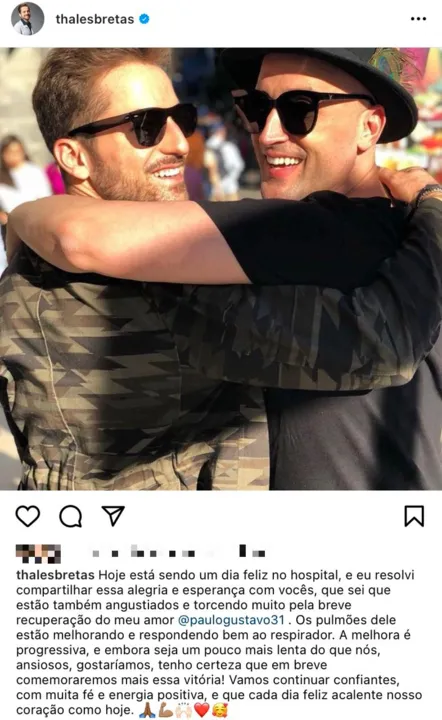 Marido comemora a resposta de Paulo ao tratamento 