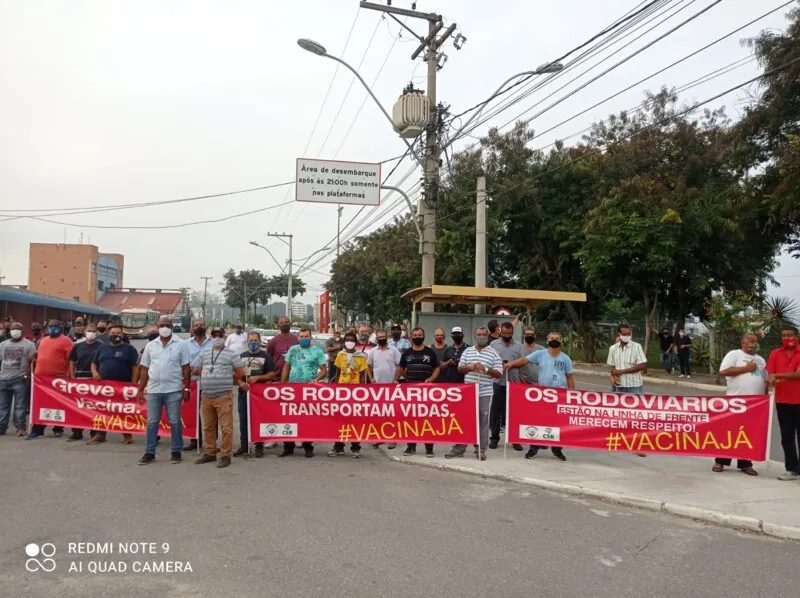 Um ato ocorreu no Terminal Rodoviário João Goulart de Niterói 