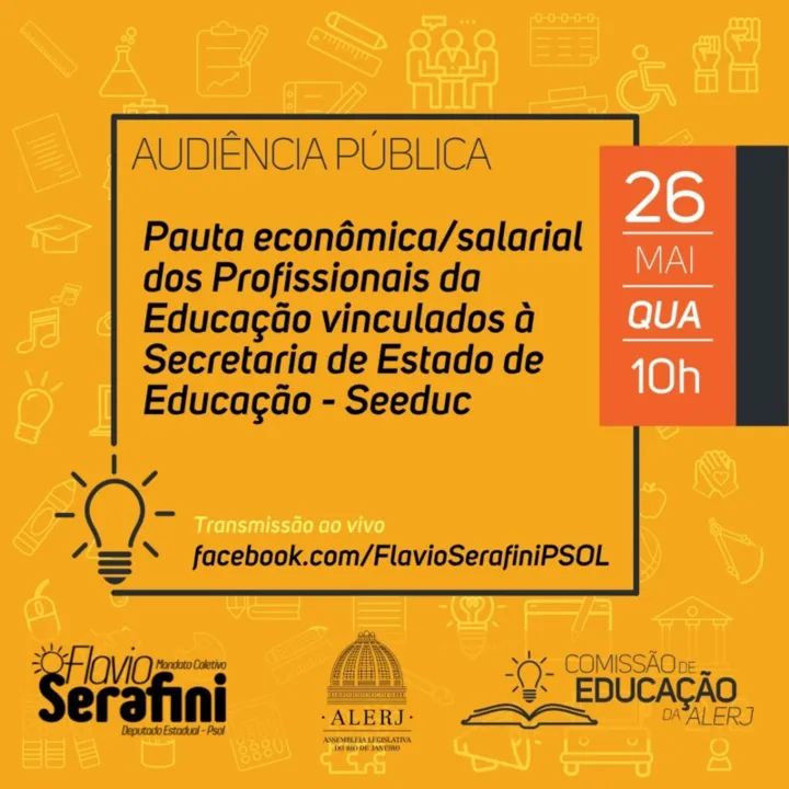 Evento será transmitido pela TV Alerj no Youtube