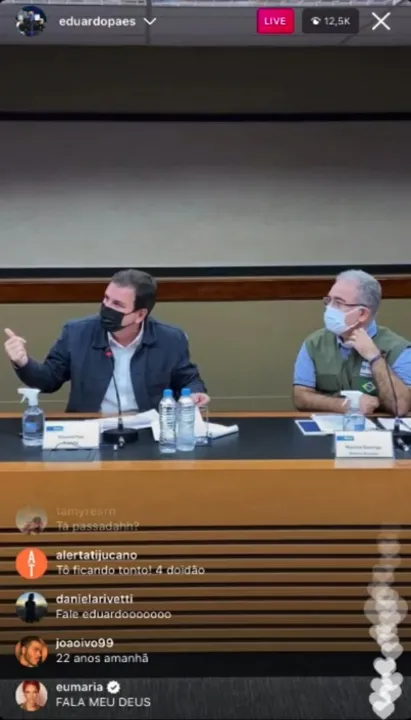Eduardo Paes e Marcelo Queiroga em coletiva na manhã desta sexta-feira (18)
