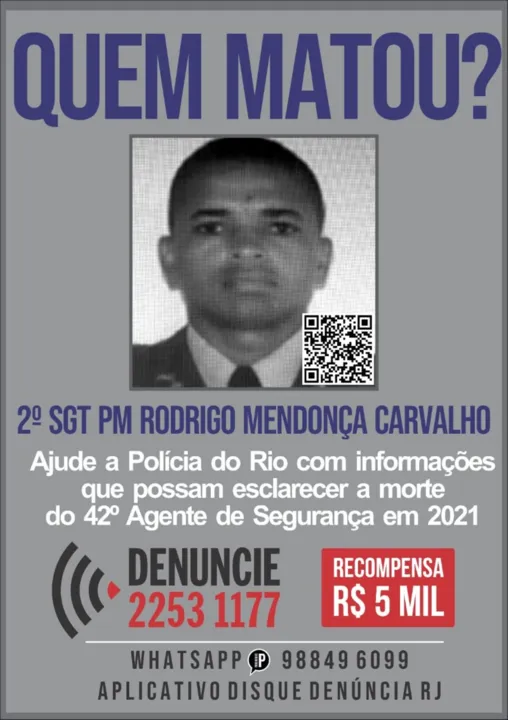 Polícia pede informações sobre a morte do sargento Rodrigo Mendonça Carvalho