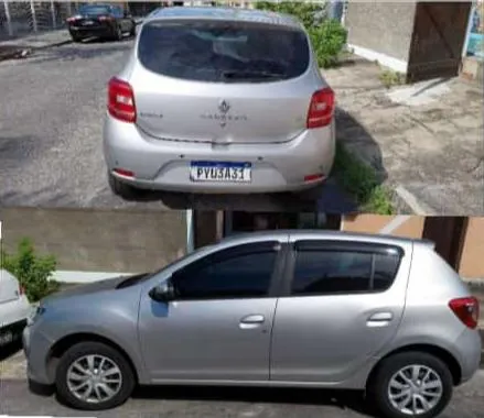 Carro era um Renault Sandero de cor prata