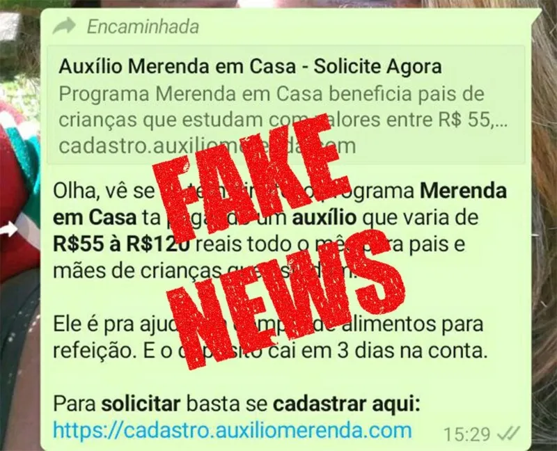 A mensagem falsa viralizou nos aplicativos de mensagem 