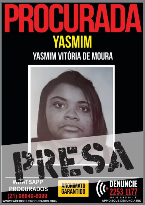 Yasmim Vitória de Moura, de 25 anos, foi capturada em ação conjunta.