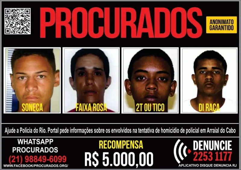 Imagem ilustrativa da imagem Portal dos Procurados: Foragidos da Justiça envolvidos na tentativa de homicídio à PM's