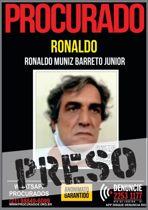  Ronaldo Muniz Barreto Júnior, de 57 anos, era um dos foragidos no Presídio Regional Senador Leite Neto (Preslen), em 2016. 