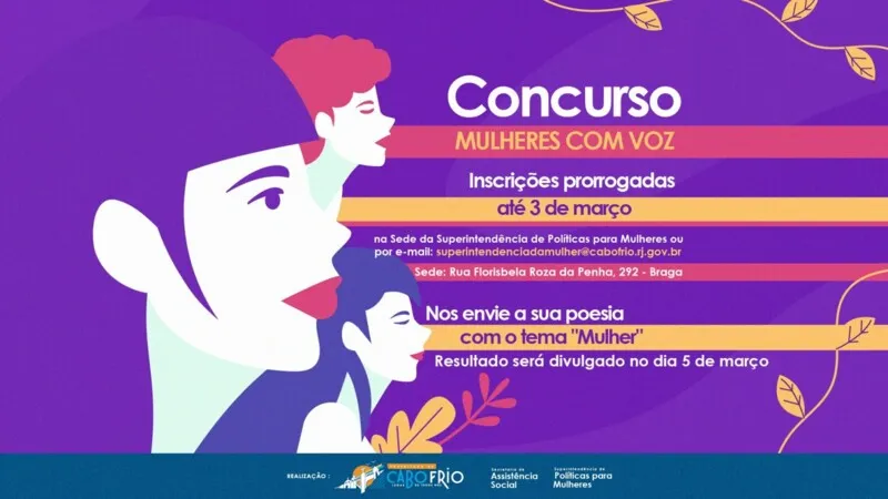  As interessadas podem se inscrever pelo e-mail