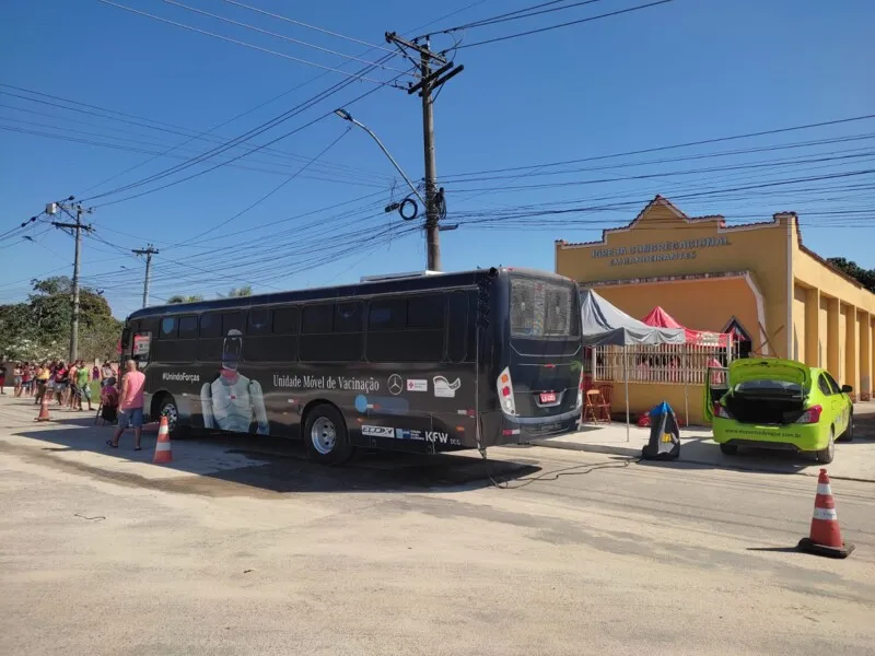 Tanguá é a segunda cidade do estado do Rio a receber o ônibus da vacinação móvel da Cruz Vermelha Brasileira