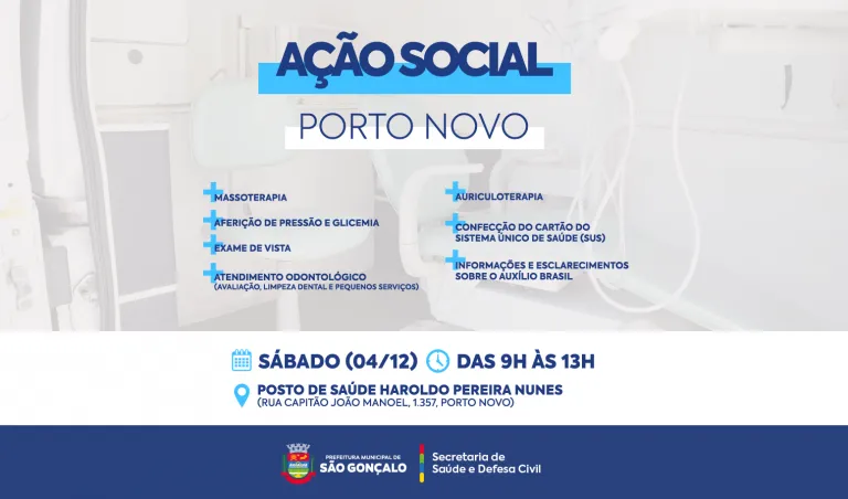 O atendimento odontológico será realizado através do Odontomóvel