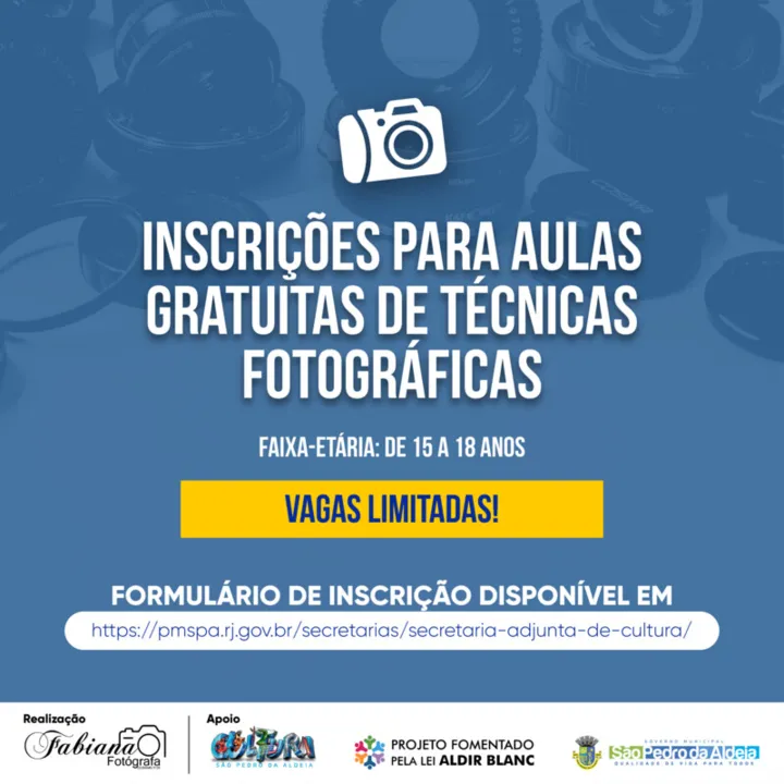 As inscrições devem ser feitas online 