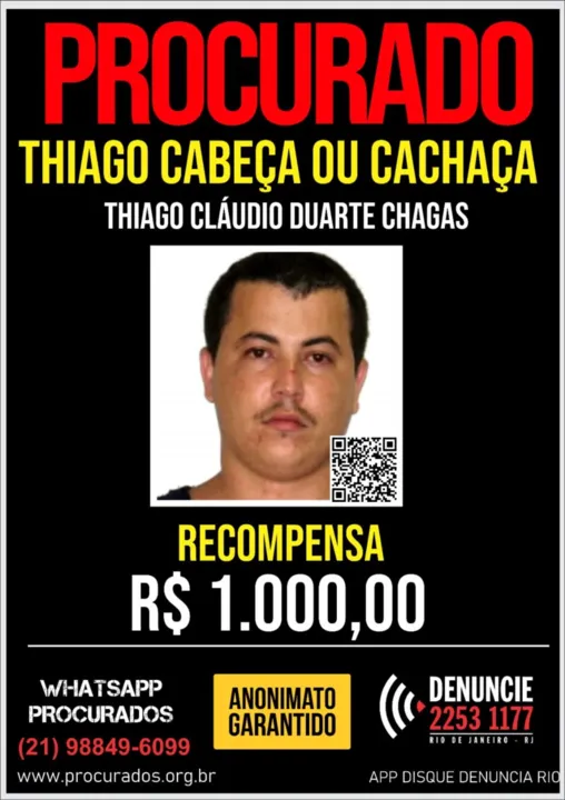 'Thiago Cabeça': procurado pela polícia