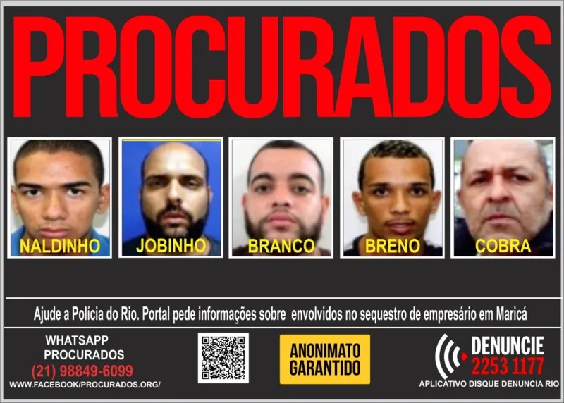 Os cinco acusados do sequestro em Maricá