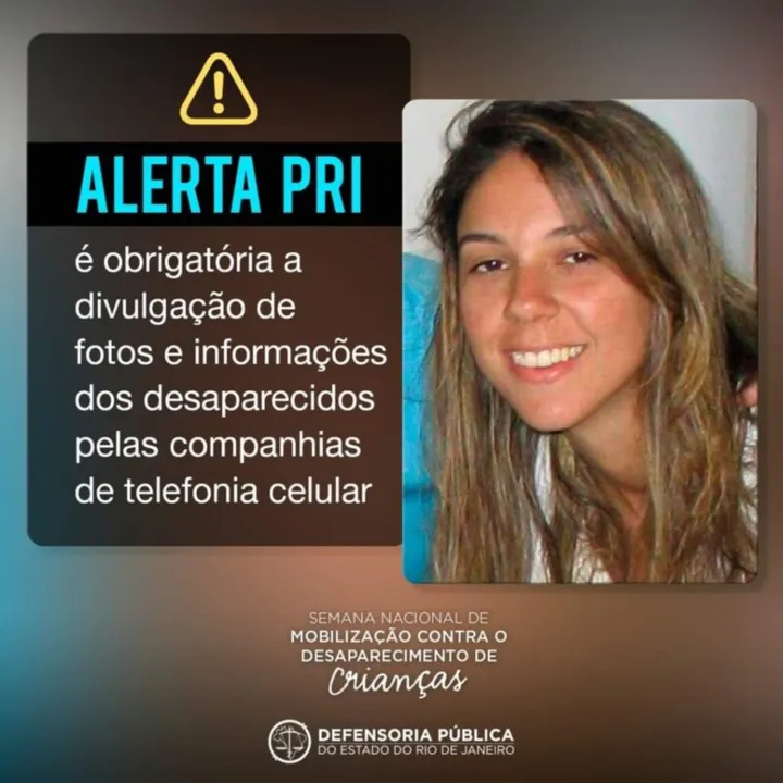 Alerta Pri homenageia Priscila Belfort, desaparecida há 18 anos, e foi idealizado pela sua mãe, Jovita Belfort