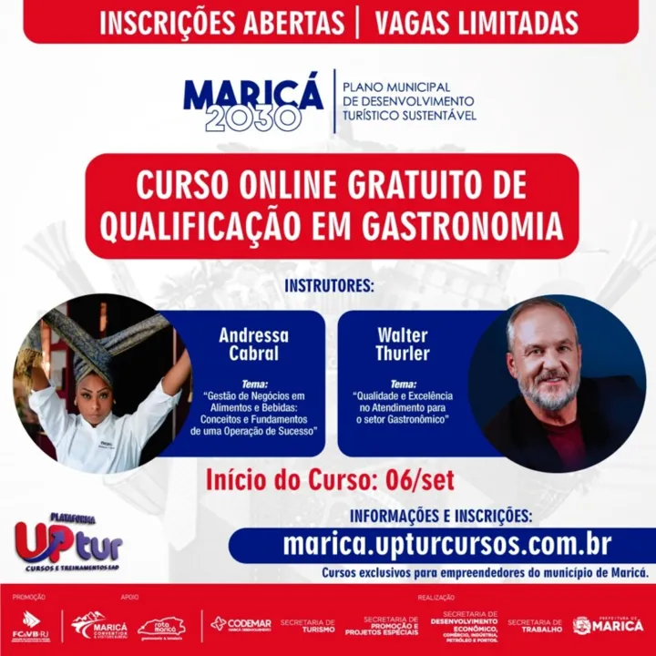 Cursos serão gratuitos