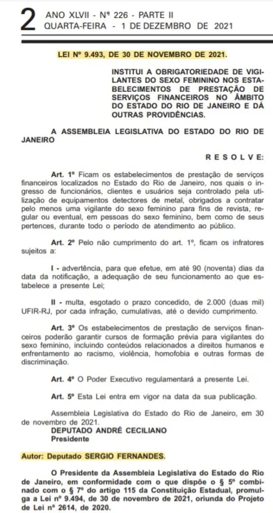 Alerj promulgou nesta quarta-feira lei com nova exigência para as instituições financeiras