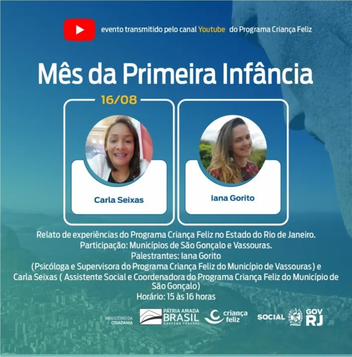 A participação acontecerá através de uma live no canal do Youtube do Ministério da Cidadania, nesta segunda-feira (16), às 15h