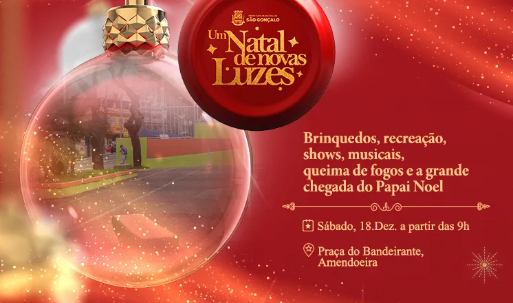 A noite é encerrada com a grande chegada do Papai Noel, prevista para ocorrer ás 20h