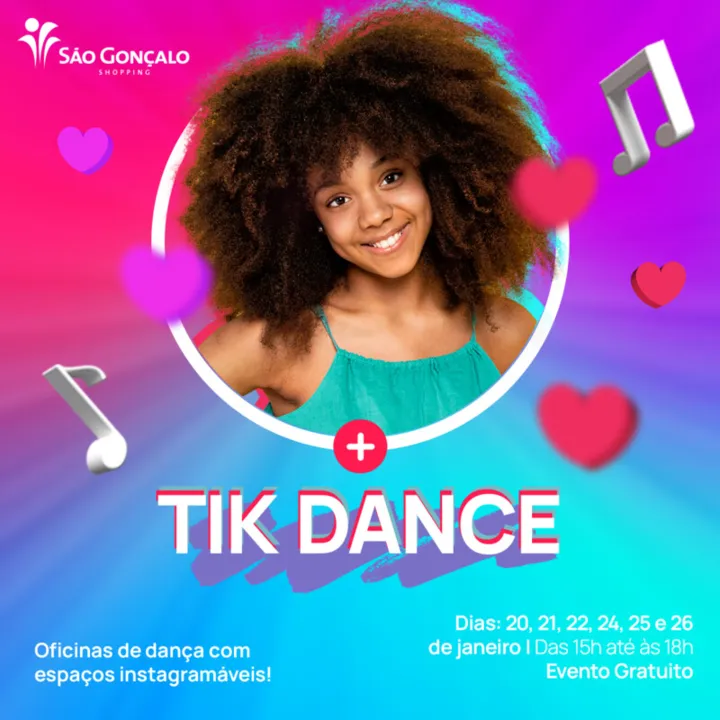 No evento, as crianças poderão escolher entre quatro cenários instagramáveis para a gravação das dancinhas que viralizaram no TikTok