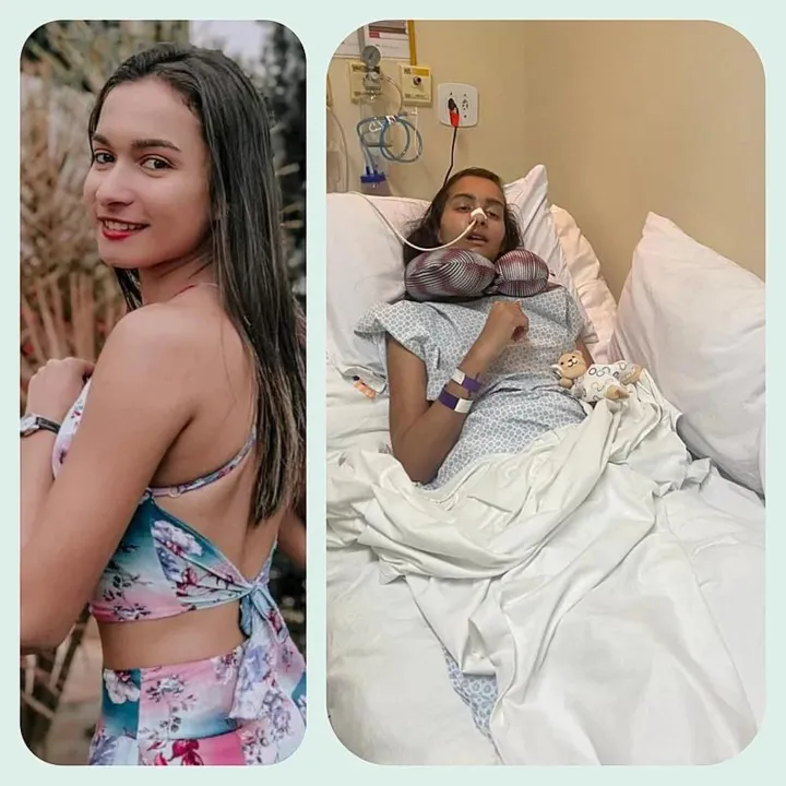 A jovem Jéssica Paz da Cunha que sofreu um AVE