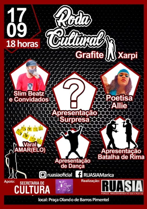 
As apresentações levarão arte e cultura dos artistas de Maricá para o público