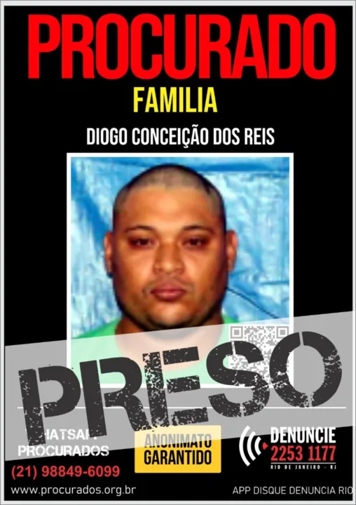 Imagem ilustrativa da imagem Polícia prende foragido da justiça, 'Família', com informações do Disque-Denúncia