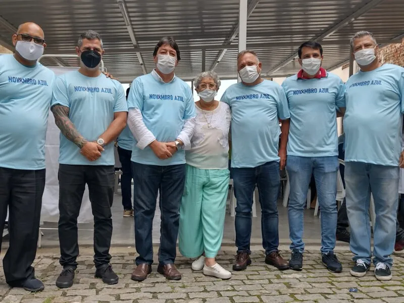 Da esquerda para a direita: O Vigário Paroquial da Igreja Matriz, Padre Marcelo José, o chefe de Gabinete do Vice Prefeito, Pedro Grandim, o vice Prefeito do Município de  SG, Sérgio Gevú,a Pró-Reitora Acadêmica da Universidade Salgado de Oliveira, Professora Jaina Mello, o chefe de Gabinete do Deputado Federal Doutor Luizinho, Sinézio, o diretor do Hospital de Trauma Ortopedia, Doutor Rodrigo Cardoso, e o Diretor Geral da Universidade Salgado de Oliveira - Campus São Gonçalo, Fabio Tavares Rodrigues