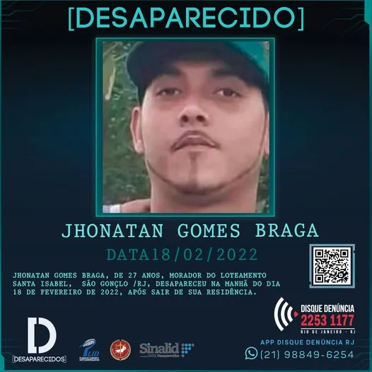 Jhonatan segue desaparecido
