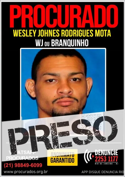 WJ é gerente do tráfico de drogas da Comunidade Santa Tereza, no Complexo da Guaxa, em Belford Roxo, na Baixada Fluminense