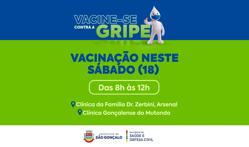 Município vacina população contra a gripe neste sábado (18)