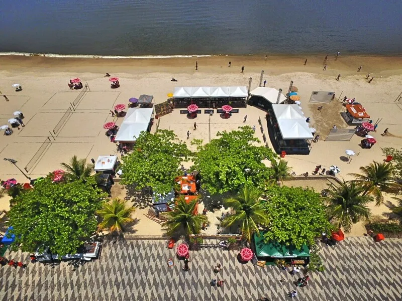 Foto aérea último evento na praia de São Francisco, em 2019