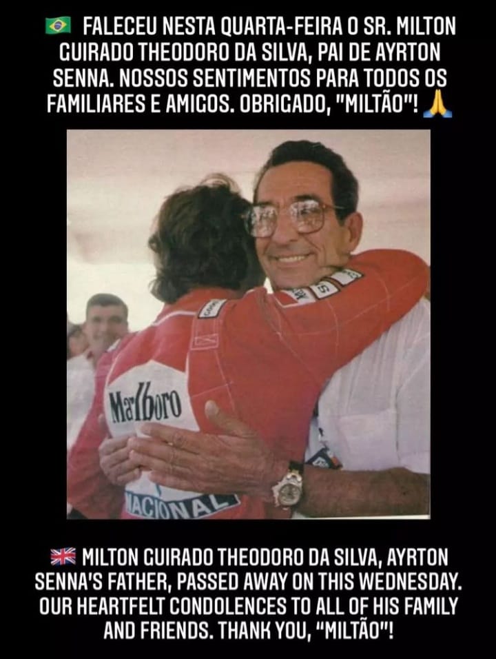 Morre pai de Ayrton Senna aos 94 anos, em São Paulo | O São Gonçalo