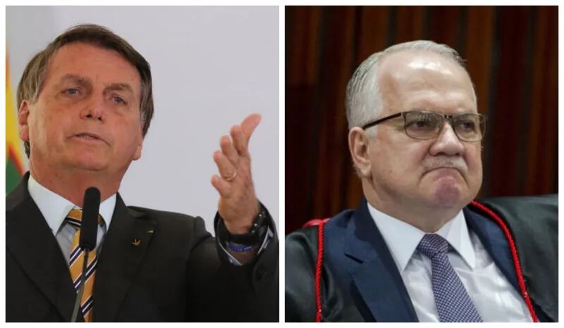 Presidente Jair Bolsonaro e o presidente do TSE, Edson Fachin