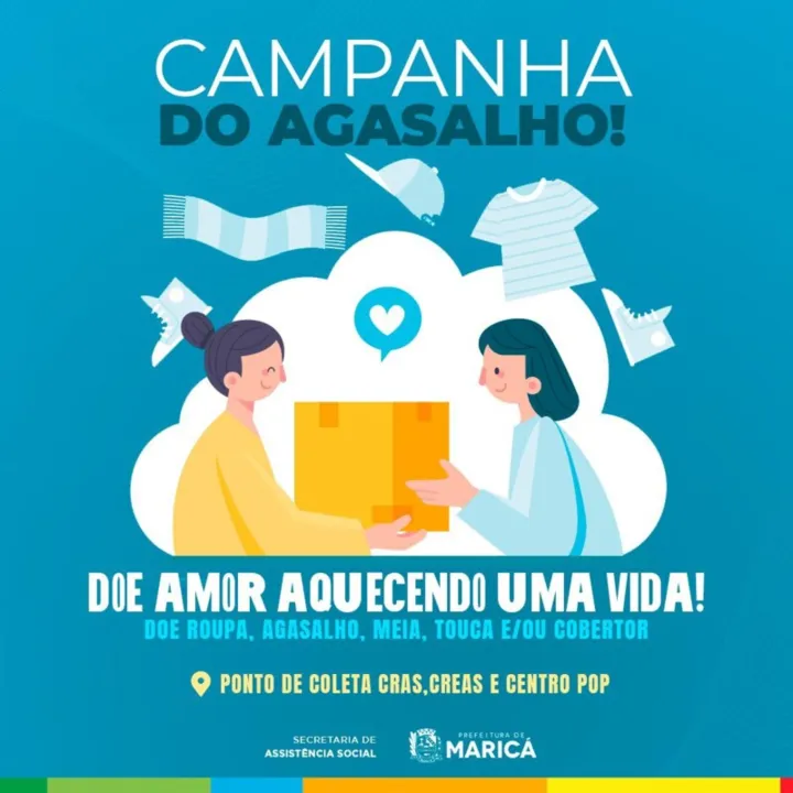 Roupas, agasalhos, meias, toucas e cobertores podem ser doados