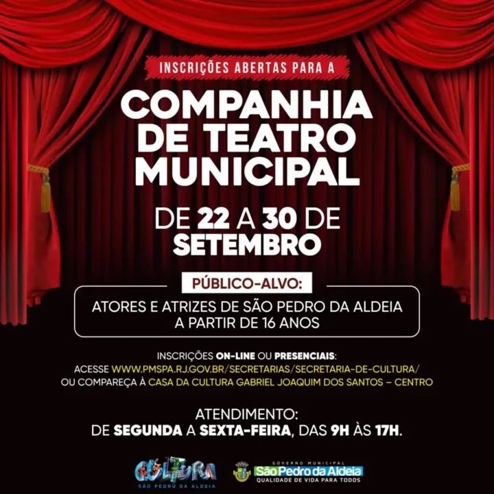Inscrições vão até o dia 30 de setembro