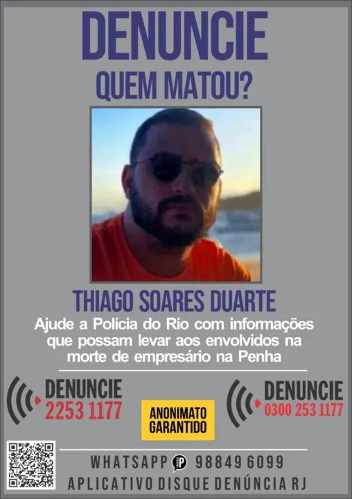Cartaz divulgado pelo Portal dos Procurados