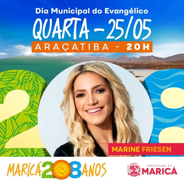 “Maricá para Cristo”, acontece na próxima quarta-feira (25/05), a partir das 20h, em Araçatiba