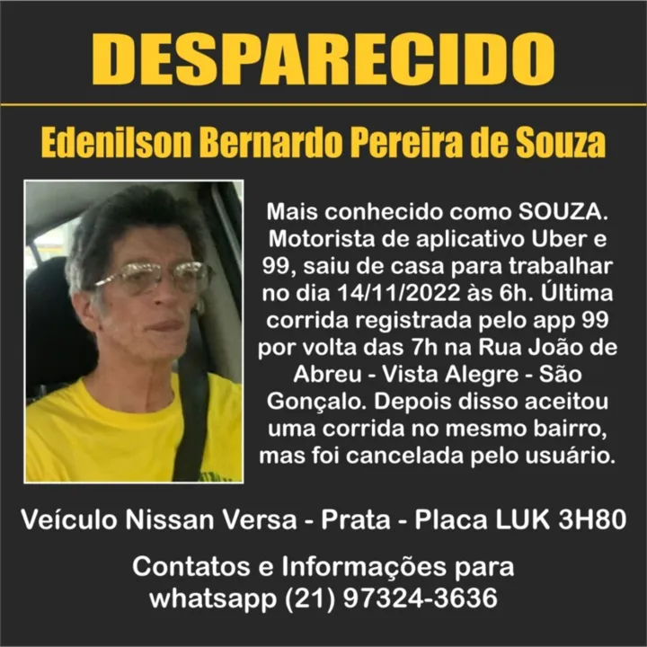 Edenilson segue desaparecido