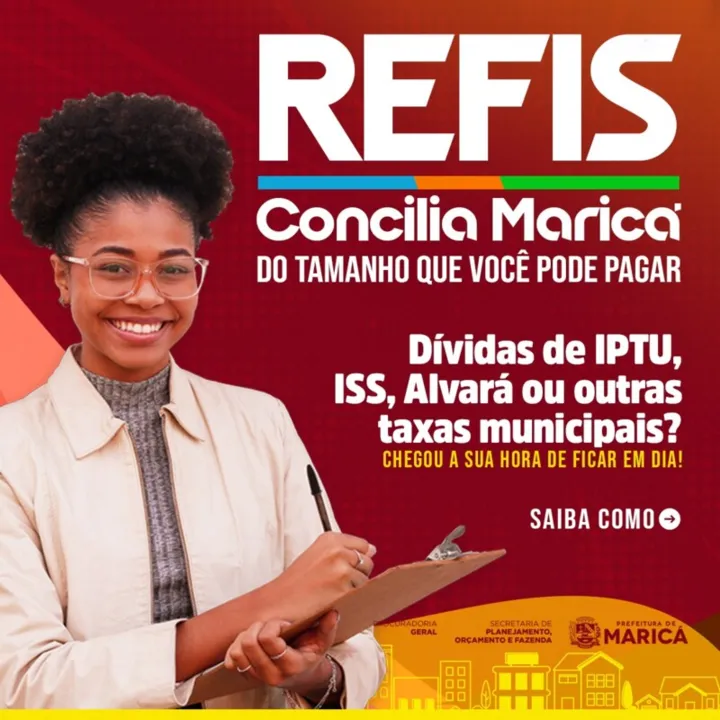 O Refis Concilia Maricá vai até o dia 13 de setembro