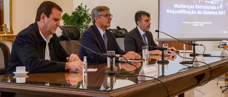 No encontro, Paes apresentou o plano da prefeitura para expansão e aprimoramento dos serviços do BRT