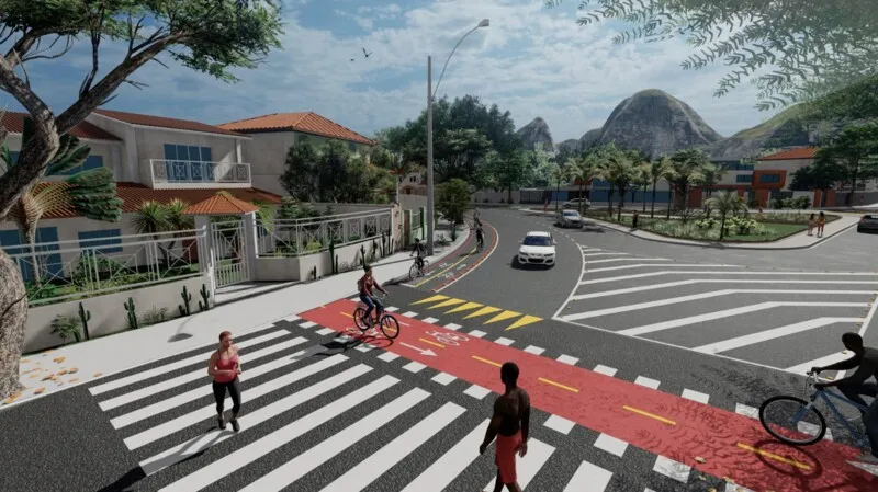Em Itacoatiara, as obras da ciclovia começaram semana passada pela Rua Matias Sandri