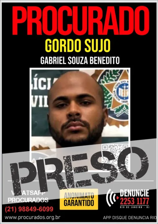 Gabriel Souza Benedito, vulgo "Gordo Sujo", de 26 anos