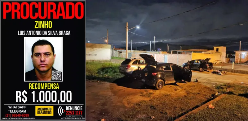 Carros e outros objetos foram apreendidos durante ação para prender Zinho