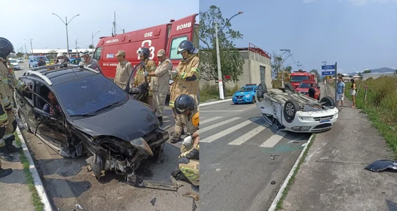 Pelo menos três veículos dos quatro veículos envolvidos foram atingidos durante o acidente