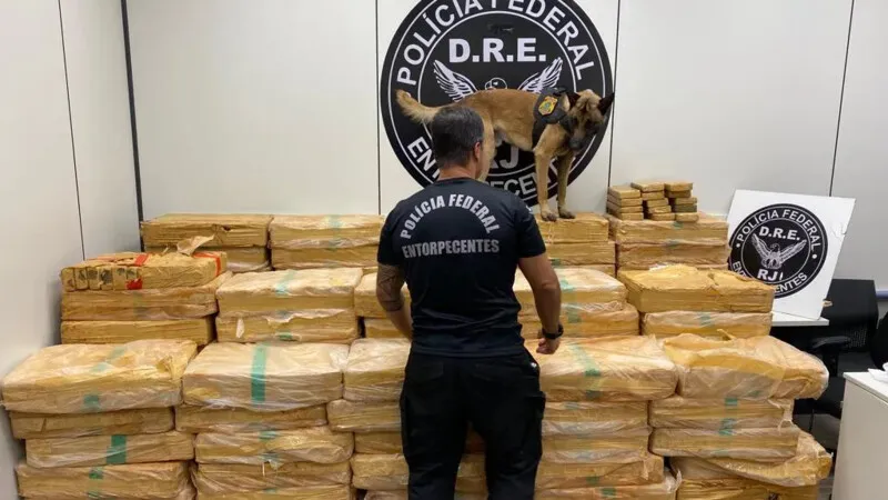 Drogas foram encontradas com a ajuda de dois cães farejadores da PF