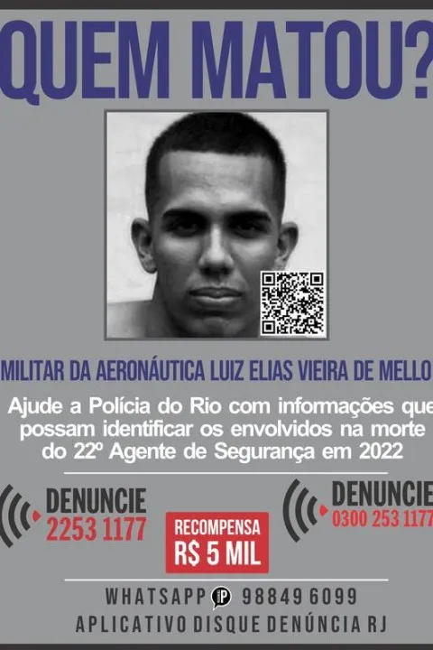 Cartaz divulgado pelo Portal de Procurados